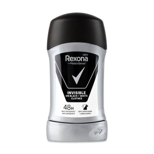 Твердий дзодорант Rexona Men Невидимий на чорному та білому одязі 50 г