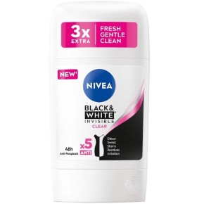 Антиперспирант-стик NIVEA Clear Black & White Invisible Clear женский 40 мл