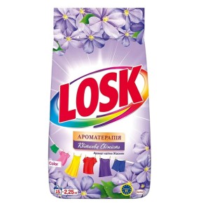 Пральний порошок Losk Color Ароматерапія Ефірні масла та аромат квітки Жасмін 2,25 кг