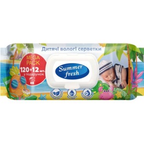 Вологі серветки дитячі Summer fresh 132 шт