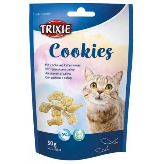 Ласощі для котів Trixie Преміо Cookies з лососем та котячою м'ятою 50 г (42743)