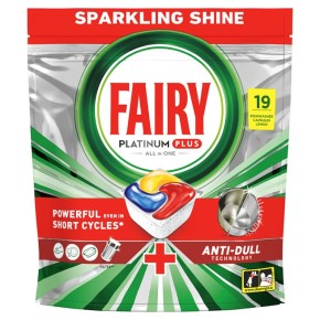 Капсулы для посудомоечных машин Fairy Platinum Плюс Все в одном Лимон 19 штук