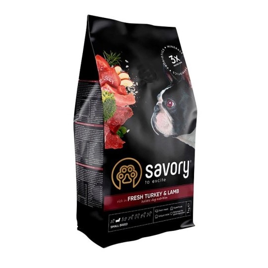 Корм сухой для собак Savory с свежим ягненком и индейкой 3 кг (30358)