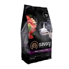 Корм сухой для собак Savory с свежим ягненком и индейкой 3 кг (30266)