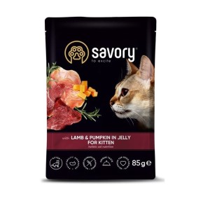 Корм для кошенят Savory з Ягням та Гарбузом у Желе 85 г (20086)