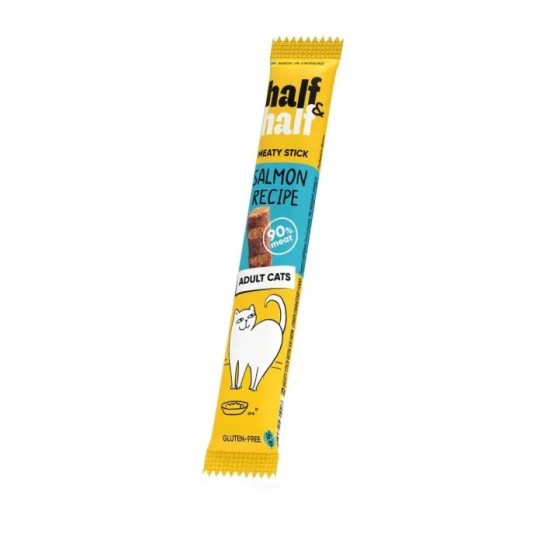 Ласощі для котів Half&Half м'ясна паличка з лососем 5 г