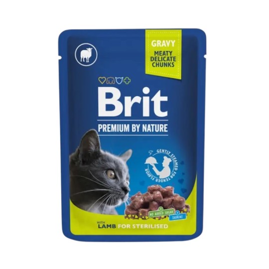 Корм для кошек Brit Premium с ягненком 100 г (111831/548446)