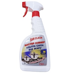 Засіб для видалення жиру з кухонних поверхонь San Clean Мастер Клінер Ультра сила 750 мл