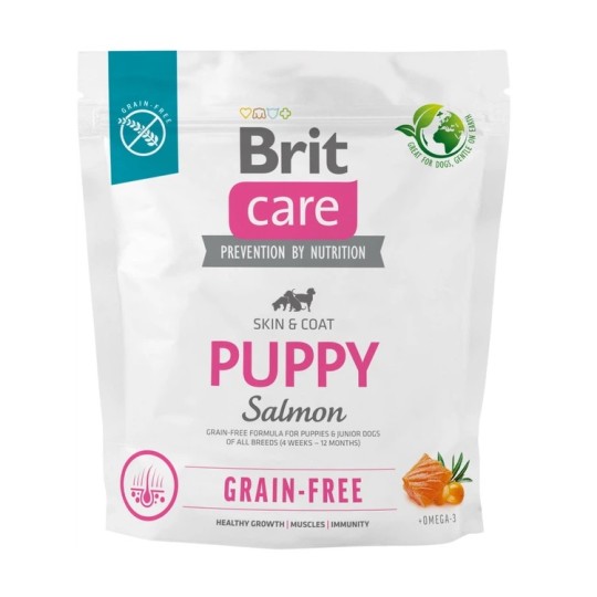Корм сухий Brit Care Dog Grain-free Puppy для цуценят лосось 1 кг (172193/558827)