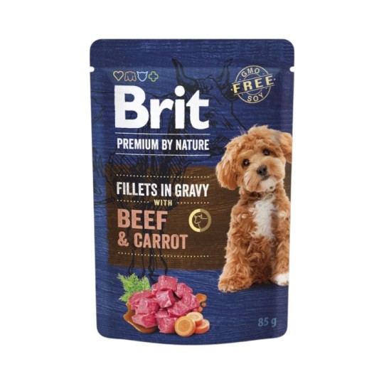 Корм для собак Brit Premium Fillets in Gravy Beef & Carrot 85 г (101242)