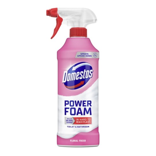 Спрей-пена Domestos для чистки унитаза и ванной комнаты Цветочная свежесть 435 мл