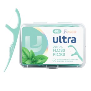 Зубна нитка Fesco Ultra Fresh Clean з тримачем 40 штук