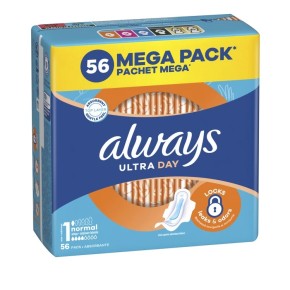 Прокладки гігієнічні Always Ultra ароматизовані Нормал Mega 56 штук