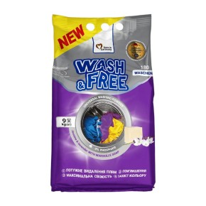 Стиральный порошок Wash & Free Жасмин и лаванда с марсельским мылом 9 кг