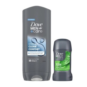 Подарунковий набір Dove Men Чистота та комфорт 400 мл + Dove Men Екстра свіжість 72 год 50 мл (2025)