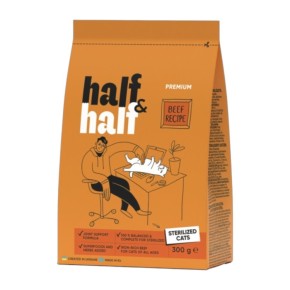 Корм сухий Half&Half з яловичиною для стерилізованих котів 300 г