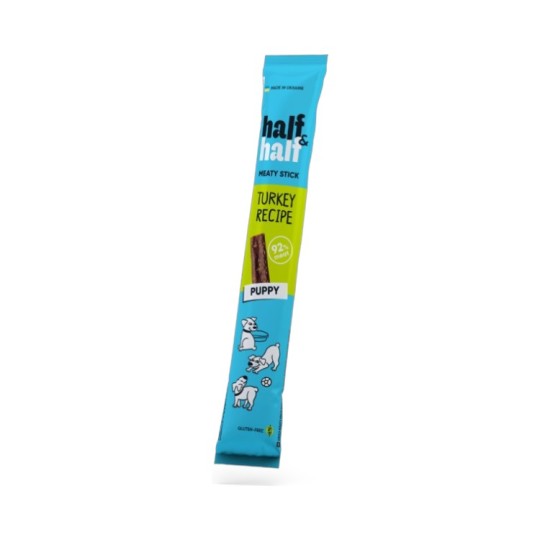 Лакомство Half&Half мясная палочка с индейкой для щенков 12 г
