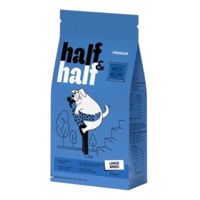 Корм сухий Half&Half з яловичиною для дорослих собак великих порід 2 кг