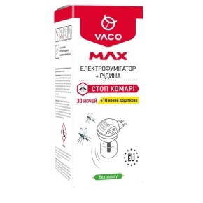 Электрофумигатор VACO Max с жидкостью от комаров 30 мл