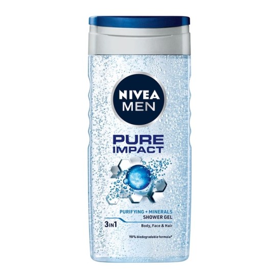 Гель для душу Nivea Men Pure Impact 3 в 1 250 мл