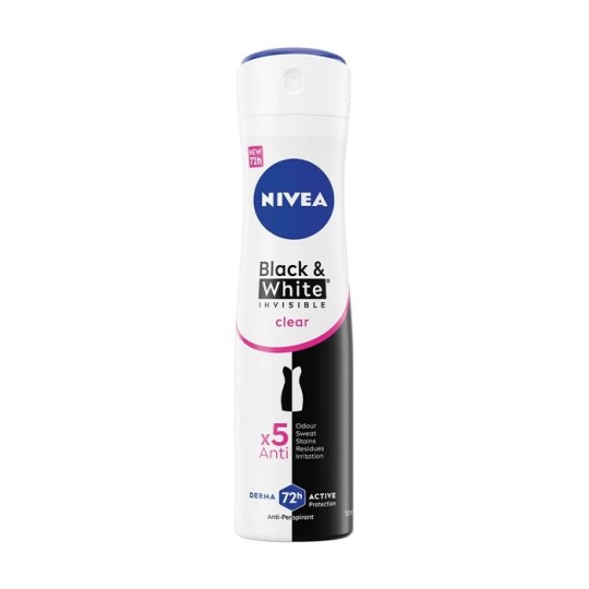 Дезодорант-антиперспірант Nivea Чорне та Біле невидимий прозорий 150 мл