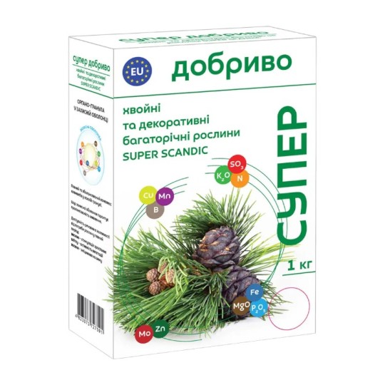Супер удобрение Семейный Сад Super Scandic Хвойные и декоративные многолетние растения 1 кг