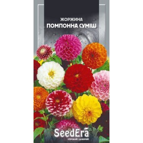 Семена цветы Георгина изменчивая Помпонная смесь Seedera 0.5 г