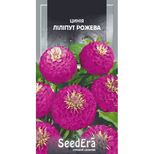Семена цветы Циния Лилипут розовая Seedera 0.5 г