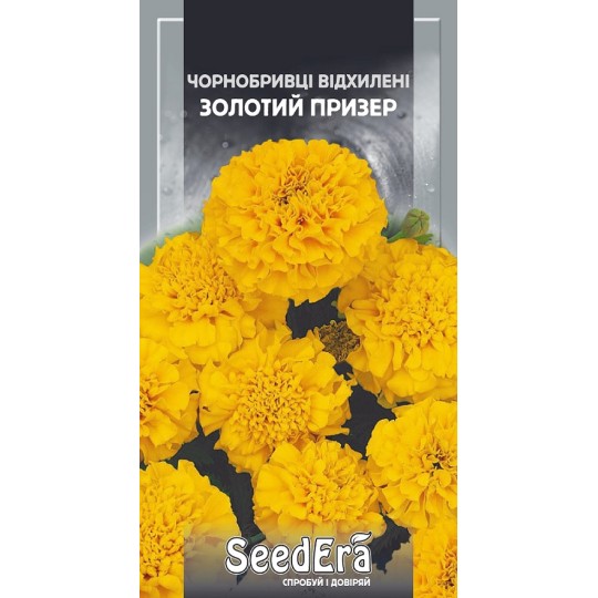 Семена цветы Бархатцы отклоненные Золотой Призер Seedera 0.5 г