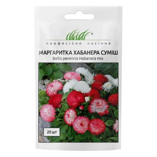 Насіння квіти Маргаритка Хабанера суміш Професійне насіння 20 штук