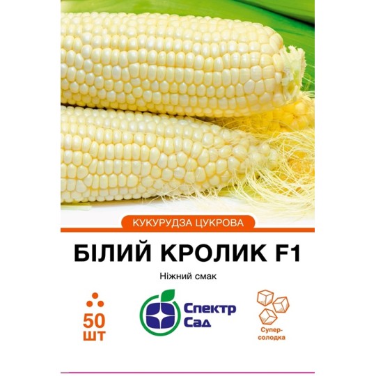 Насіння Кукурудза цукрова Білий кролик F1 Спектр Сад 50 штук