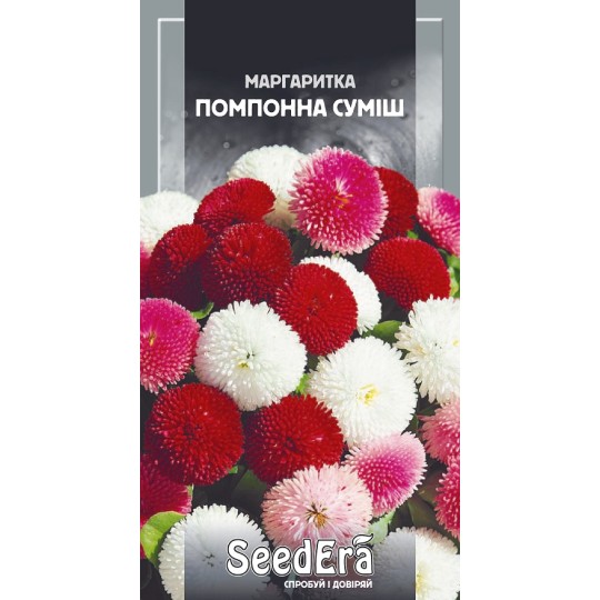 Семена цветы Маргаритка помпонная смесь Seedera 0.05 г