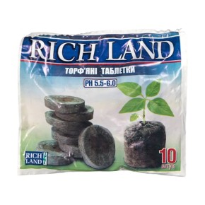 Торфяная таблетка Rich Land кокос 30 мм 10 штук