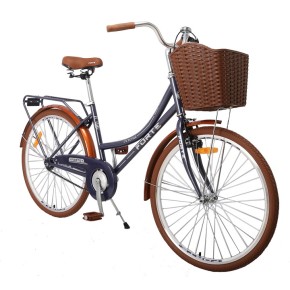 Велосипед FORTE VERONA(женский) с корзинкой сталь., размер рамы 17" дюймов, размер колес 26" дюймов, цвет синий (117874)