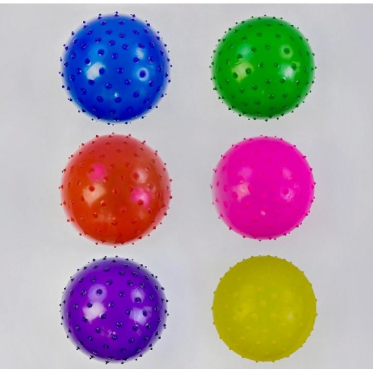 Мяч резиновый массажный С 40279 (1200) 6 цветов, диаметр 12 см, 23 грамма