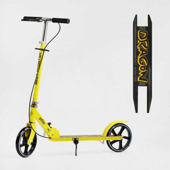 Самокат двухколесный D-89726 Best Scooter (4) стальная рама, колеса PU 20см, ручной тормоз, грипсы резиновые, в коробке.