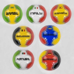 М'яч Футбольний розмір №5 7 видів, матеріал м'яка EVA, 300-320 грам, гумовий балон /60/ C40217