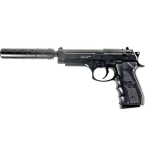 Пістолет пластиковий, страйкбольний Galaxy Beretta 92 з глушником, на кульках, в кор. /36/ G052A