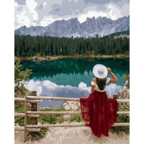 Картина по номерам "Дівчина в білій шляпі" Rainbow Art  GX44530