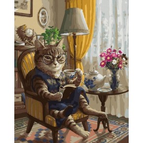Картина по номерам "Домашній кіт" Rainbow Art  GX45040