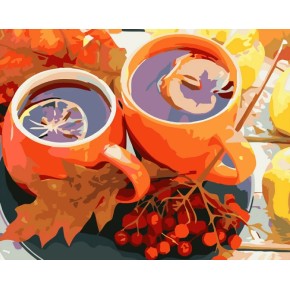 Набор для росписи по номерам Осенний чай Strateg 40х50 см (GS846)