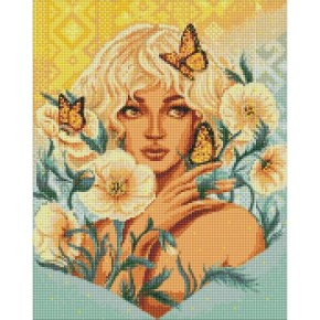 Набор с алмазной мозаикой "Девушка с бабочками" 40х50см AMO7597