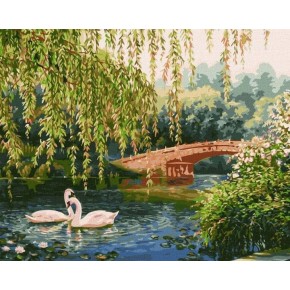 Картина за номерами "Лебеді на озері" 40х50см КНО4359