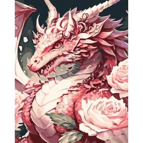 Картина по номерам Цветочный дракон Strateg 30х40 см (SS6743)