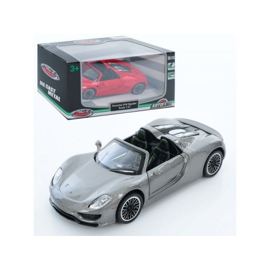 Машинка металлическая AS-3053 АвтоМир1:41 Porsche 918 Spyder 2 цвета 11 см