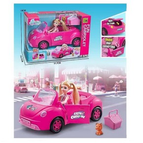 Авто для куклы 9045-2 с куклой и животным 27,7х14,7х19 см