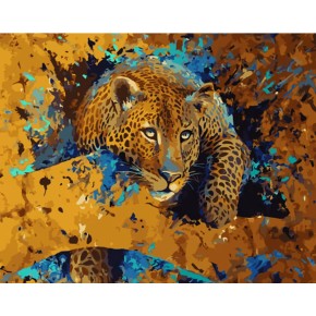 Картина по номерам Усталый леопард Strateg 40х50 см GS1008