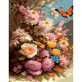Картина по номерам Кружящие бабочки Strateg 40х50 см GS1344
