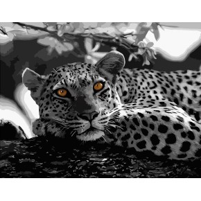 Картина за номерами Strateg Очі леопарда 40х50 см DY008
