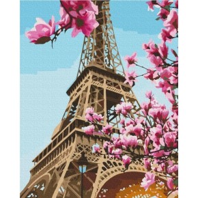 Картина за номерами Сакура в Парижі 40х50 см BS52836